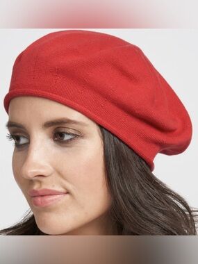 Parkhurst Red Knit Beret - Women's Hat convertible slouchy
